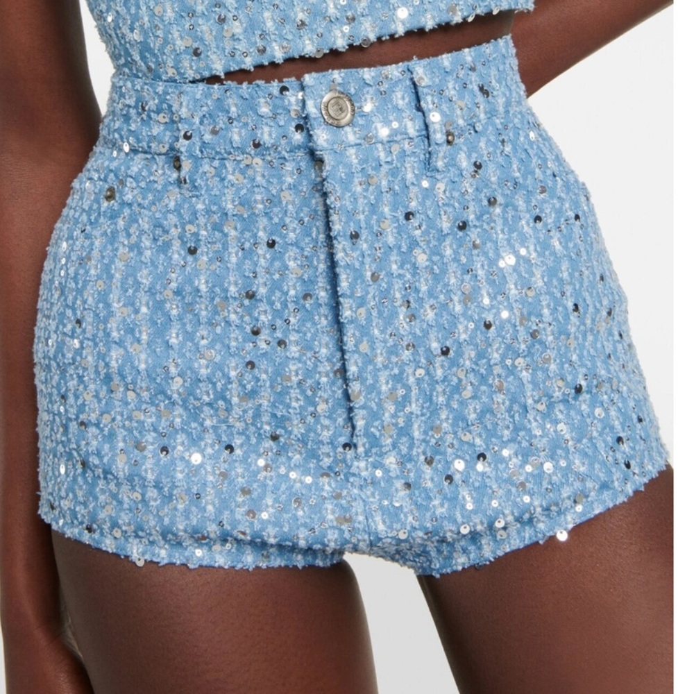 Rotate Birger Christensen Sequined denim shorts - Size 30